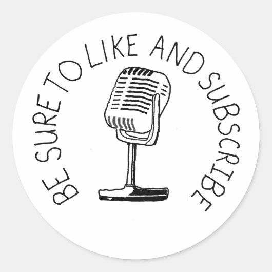 Zoals en je abonneren ronde sticker (Voorkant)