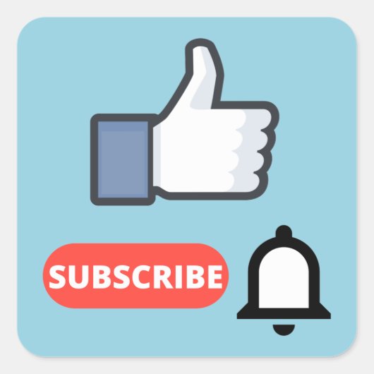 Zoals en je abonneren vierkante sticker (Voorkant)