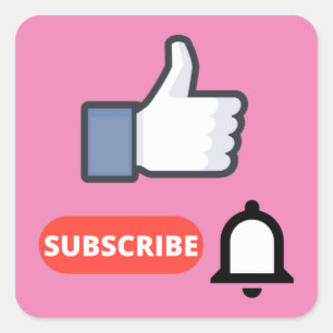 Zoals en je abonneren vierkante sticker