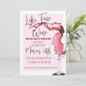 Zoals Fine Wine mijlpaal Verjaardagsfeestuitnodigi Kaart (Staand voorkant)