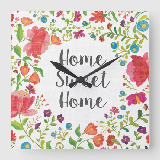 Zoals Frida V | Home Sweet Home Vierkante Klok (Voorkant)