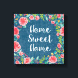 Zoals Frida VII | Home Sweet Home Canvas Afdruk<br><div class="desc">Een waterverf,  floreel ontwerp met een schattige boodschap. Artist: Harriet Sussman</div>