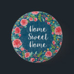 Zoals Frida VII | Home Sweet Home Ronde Button 5,7 Cm<br><div class="desc">Een waterverf,  floreel ontwerp met een schattige boodschap. Artiest : Harriet Sussman</div>