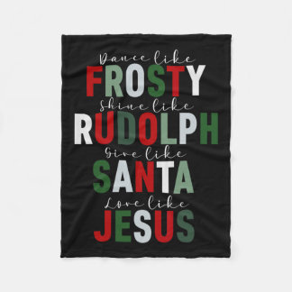 Zoals Frosty Shine Rudolph Geef Santa Liefde Jezus Fleece Deken