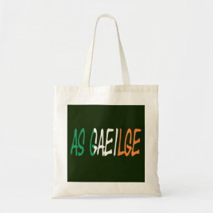 Zoals Gaeilge overlay op Ierse vlag btt Tote Bag