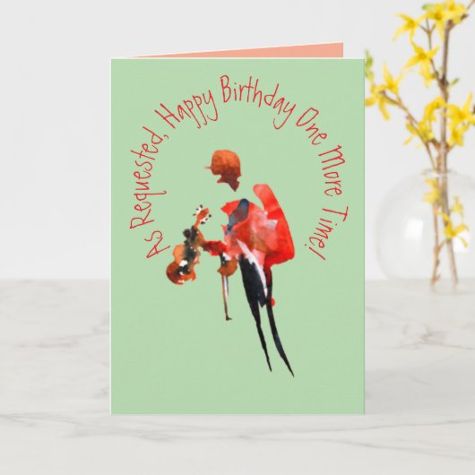 Zoals gevraagd, fijne verjaardag, nog één keer kaart (Gele Bloem)