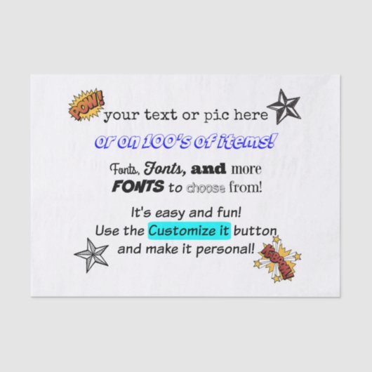 Zoals gezien op Shark Tank - Uw eigen handtekening Tissuepapier (Voorkant)