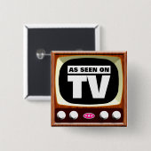 Zoals gezien op tv - Retro-tv Vierkante Button 5,1 Cm (Voorkant /achterkant)
