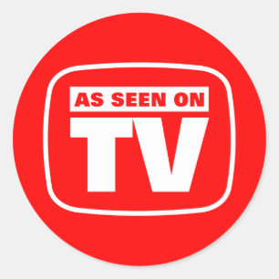 Zoals gezien op tv ronde sticker