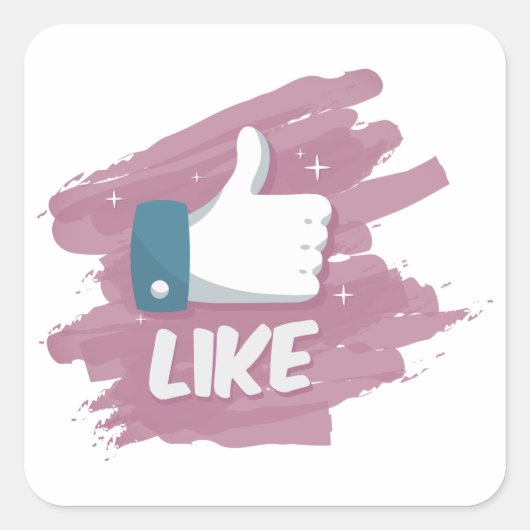 Zoals het icoon van de Button Vierkante Sticker (Voorkant)