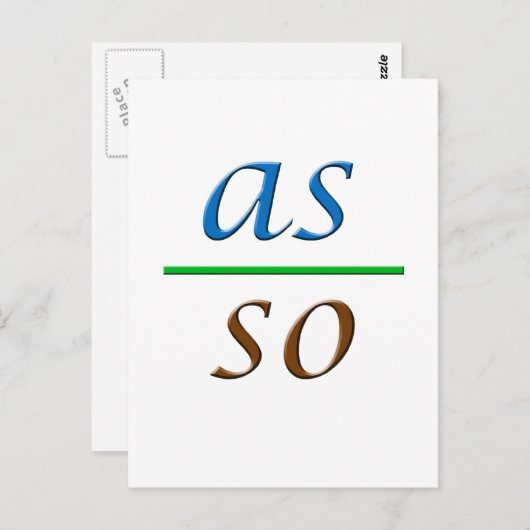 zoals hierboven beschreven briefkaart (Voorkant / Achterkant)