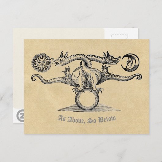 Zoals hierboven, dus hieronder: Alchemy Dragon Briefkaart (Voorkant / Achterkant)