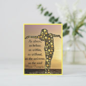 ZOALS HIERBOVEN, DUS ONDER briefkaart (Staand voorkant)