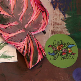 Zoals hierboven, dus onder Triple Moon Ronde Sticker