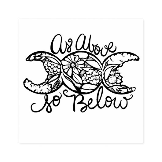 Zoals hierboven, dus onder Triple Moon Rubberstempel (Afrduk)