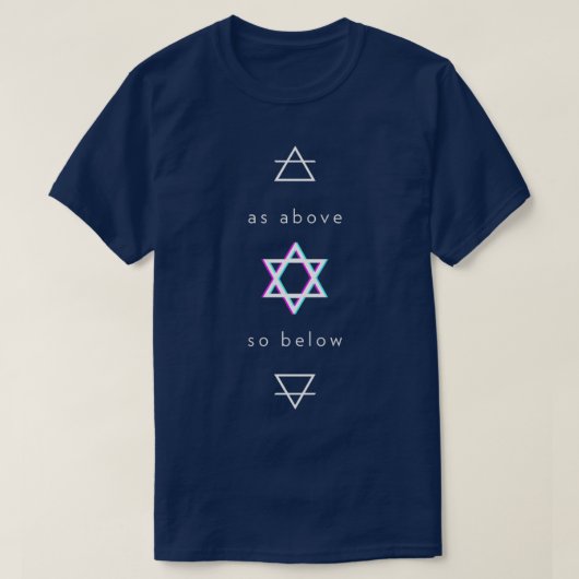 Zoals hierboven, onder de elementaire alchemie, he t-shirt (Design voorkant)