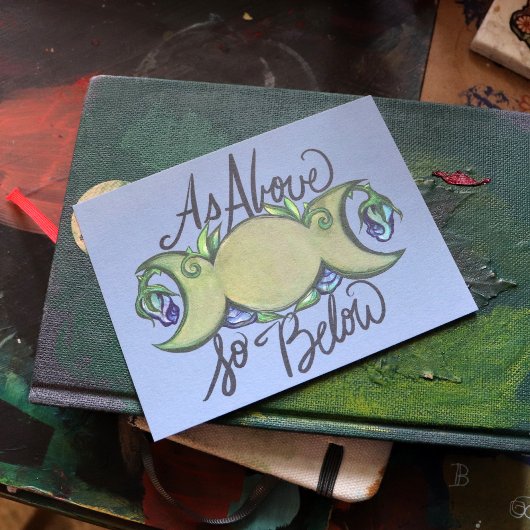 Zoals hierboven onder pagan triple Moon Art Briefkaart