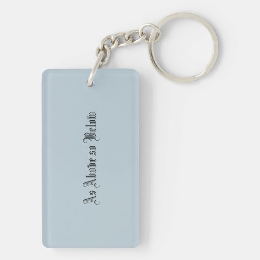 Zoals hierboven onder sleutelhanger (achterkant)