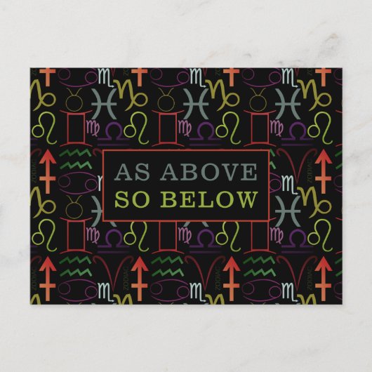 Zoals hierboven vermeld, abstrologisch briefkaart (Voorkant)