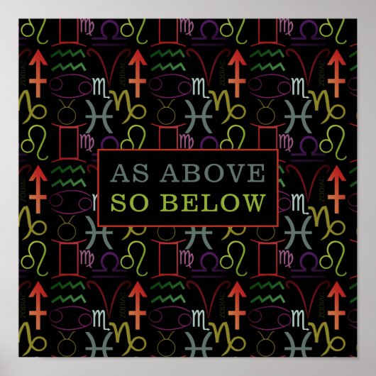 Zoals hierboven vermeld, abstrologisch poster (Voorkant)