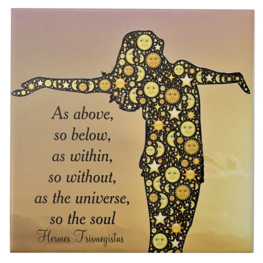 ZOALS HIERBOVEN VERMELD, DUS ONDER keramische tege Tegeltje (Voorkant)