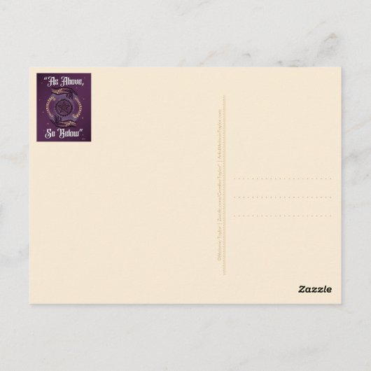 Zoals hierboven vermeld - Paars en goudBriefkaart Briefkaart (Achterkant)