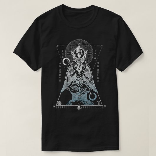 Zoals hierboven vermeld, zo onder het baphomet occ t-shirt (Design voorkant)