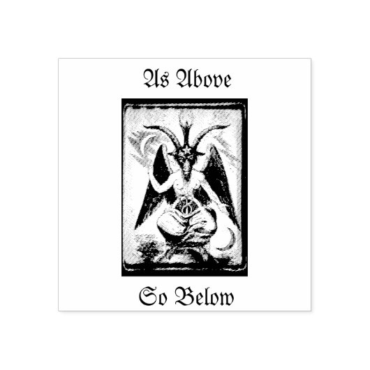 Zoals hierboven, zo beneden (Baphomet) Rubberstempel (Afrduk)