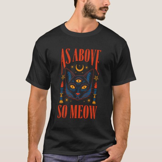 Zoals hierboven zo Moew Tarot Kaart Magic Duizelt  T-shirt (Voorkant)
