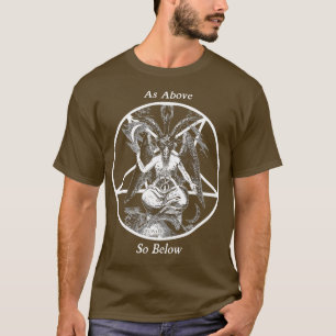 Zoals hierboven zo onder esoterische Baphomet Goth T-shirt