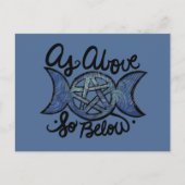 Zoals hierboven, zo onder Triple Moon Wiccan Art Briefkaart (Voorkant)