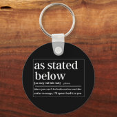 Zoals hieronder vermeld, grappige definitie sleutelhanger (Voorkant)