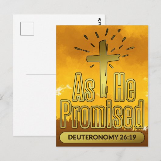 Zoals hij Deuteronomium 26:19 beloofde Briefkaart (Voorkant / Achterkant)