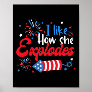 Zoals hoe ze vuurwerk ontploft grappig koppel 4th  poster