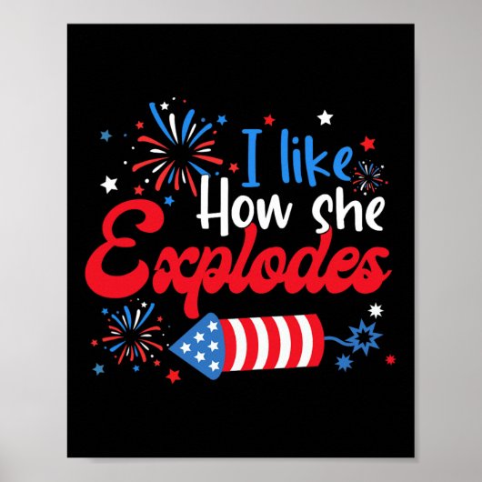 Zoals hoe ze vuurwerk ontploft grappig koppel 4th  poster (Voorkant)