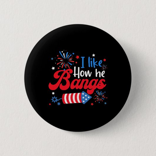 Zoals hoe ze vuurwerk ontploft grappig koppel 4th  ronde button 5,7 cm (Voorkant)
