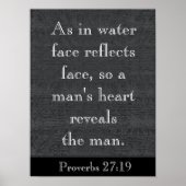Zoals in water - Spreuken 27:19 - kunstprint Poster (Voorkant)
