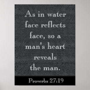 Zoals in water - Spreuken 27:19 - kunstprint Poster