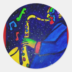 Zoals Jazz Man van Piliero Ronde Sticker