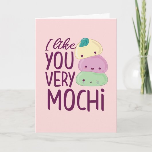 Zoals je Mochi Funny Food Pun Valentijnsdag Feestdagen Kaart (Voorkant)
