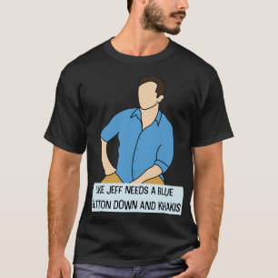 Zoals Jeff heeft een Blue Button Down en Khakis (S T-shirt