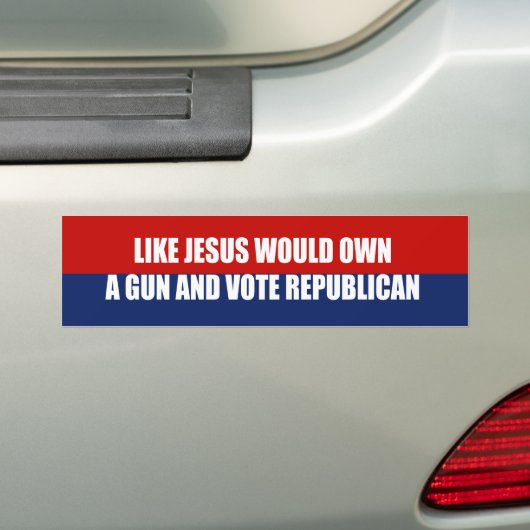 Zoals Jezus een pistool zou bezitten Bumpersticker (Op auto)