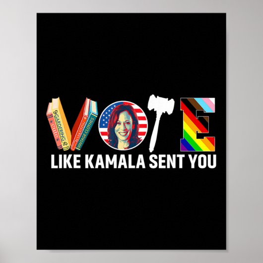Zoals Kamala stuurde je Shirt baarmoeder feministi Poster (Voorkant)