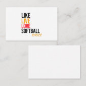 zoals, live, liefdessoftbal, glimlach visitekaartje (Voorkant / Achterkant)