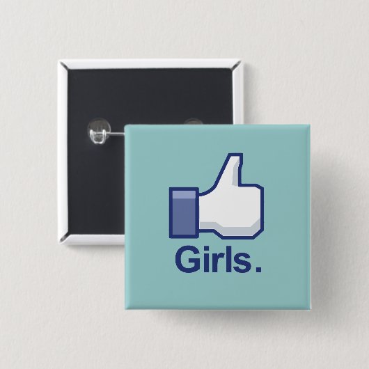 Zoals meisjes vierkante button 5,1 cm (Voorkant /achterkant)