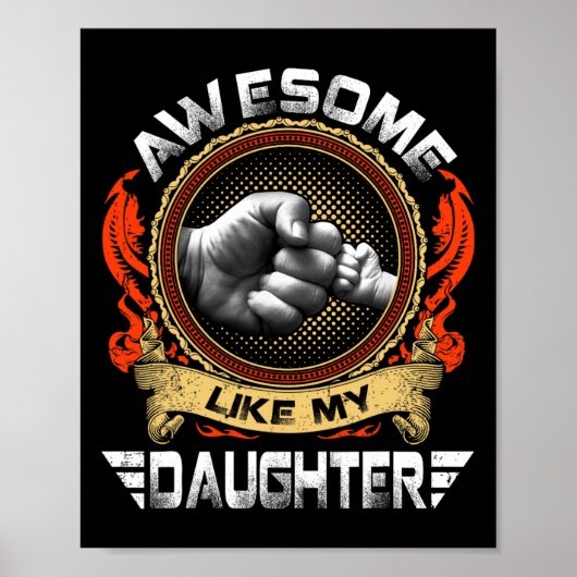 Zoals mijn dochter cadeaus Mannen vader vaders dag Poster (Voorkant)