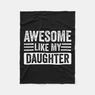 Zoals mijn dochter Gifts Grappige Vadermoeders Dag Fleece Deken