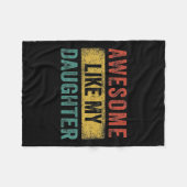 Zoals mijn dochter Retro Mannen Papa Funny Fathers Fleece Deken (Voorkant (Horizontaal))