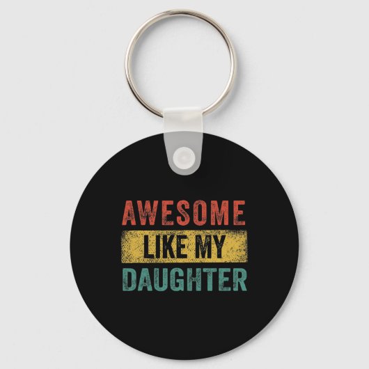 Zoals mijn dochter Retro Mannen Papa Funny Fathers Sleutelhanger (Voorkant)