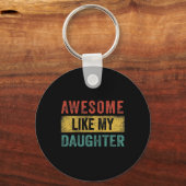 Zoals mijn dochter Retro Mannen Papa Funny Fathers Sleutelhanger (Voorkant)